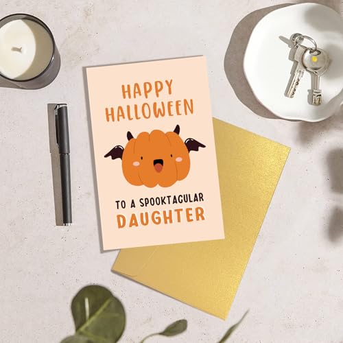 Funny Happy Halloween Card for Daughter with Envelope, Spooktacular Gift