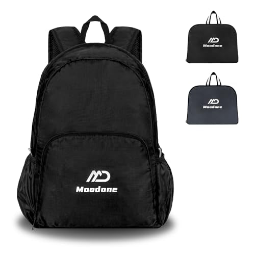 20L Ultra Lightweight Packable Backpack£¬Handy Foldable Waterproof Daypack for Travel, Collapsible Hiking Backpack Camping Outdoor Cycling Backpacking Women & Men, Black