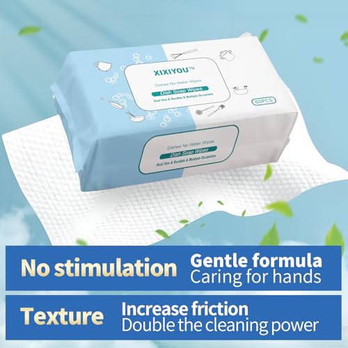 Eco-Friendly Reusable Dish Soap Foam Wipes - 60 Pack for All Surfaces