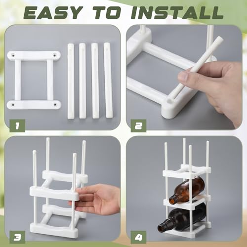 Reallnaive Water Bottle Organizer for 12 Bottles - Stackable ABS Rack