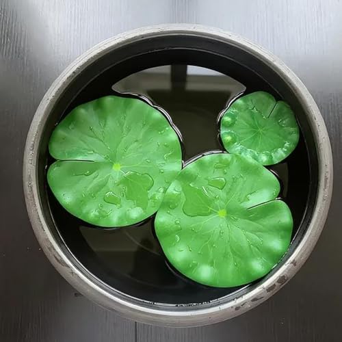 10-Pack Floating Lily Pads for Pond Decor - Realistic Pond Plants