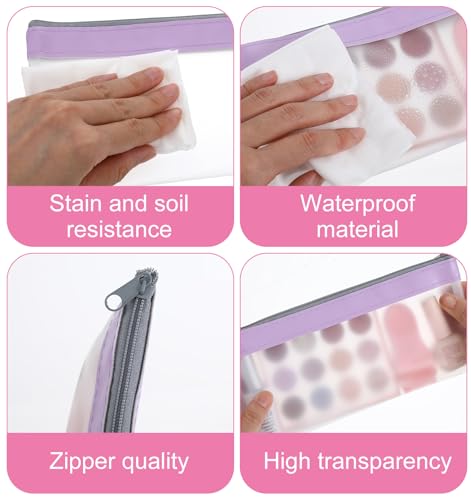 Small Clear Makeup Bag 4-Piece Set Mini Zipper Pouch for Travel Organizer