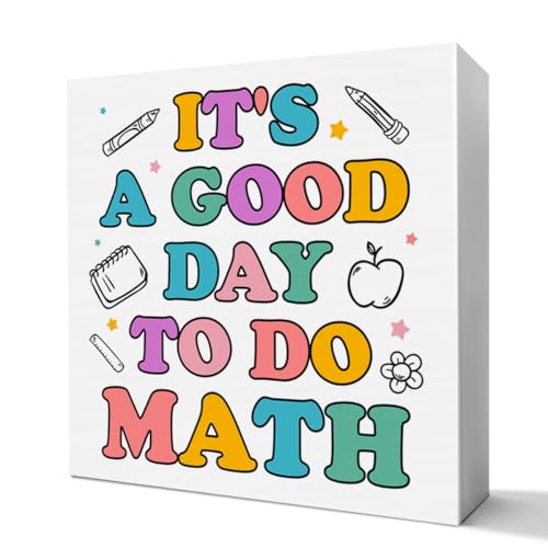 Math Teacher Wooden Desk Sign - 5x5 Inch Office Decor Gift