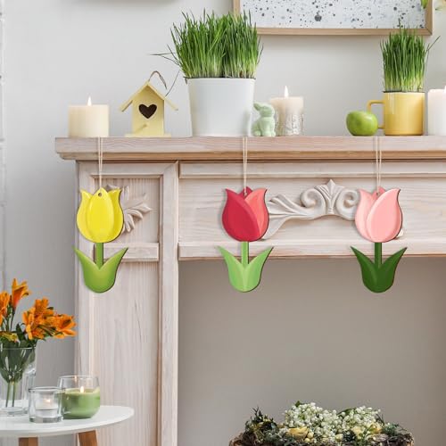 Large Size 7" Wooden Spring Ornaments to Paint, Flower DIY Blank