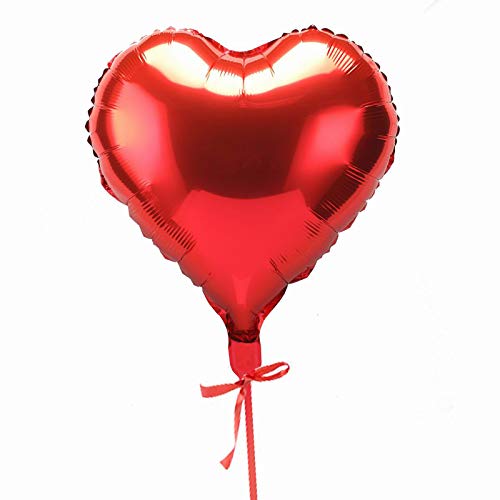 18" Red Heart Shaped Foil Balloons - 10 Pack Party Decor
