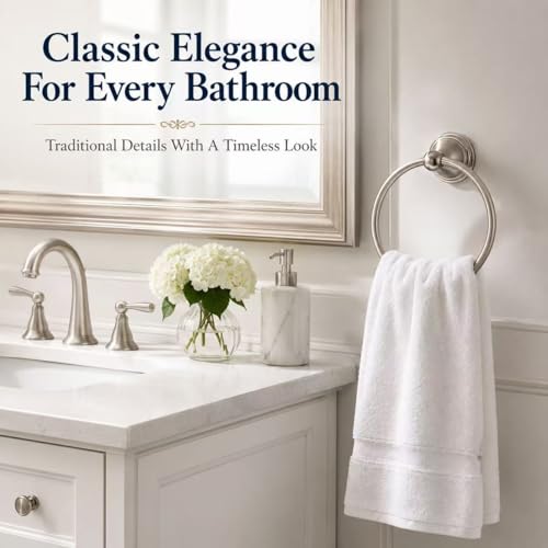 Brushed Nickel Towel Ring for Bathroom - 1 Pack Stainless Steel Holder
