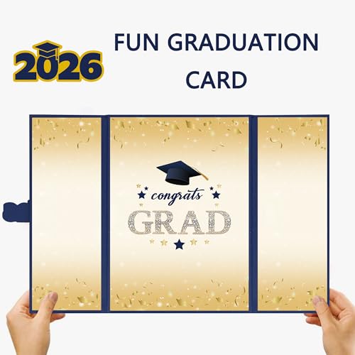 2026 Graduation Guest Book Alternative - Unique Blue Gold Design