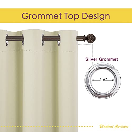 NICETOWN Beige Room Darkening Curtains - 34x70 Inch, Energy Saving