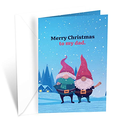 Christmas Greeting Card for Dad - Eco-Friendly Thick Card Stock with Envelope, Made in USA, 5x7.75 Inches