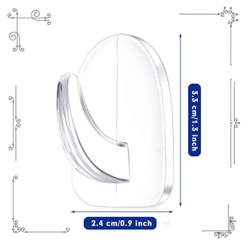 Jetec 60 Pcs Clear Adhesive Wall Hooks - Reusable & Seamless