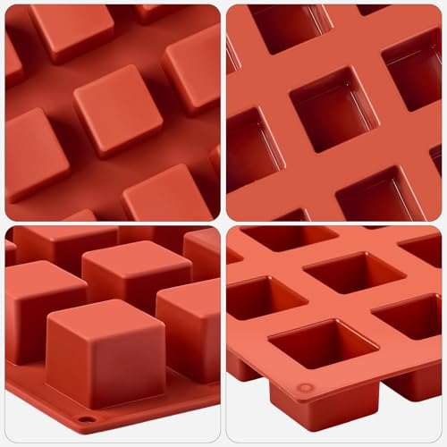 30-Cavity Silicone Cube Cake Molds - 2 Pack for Baking
