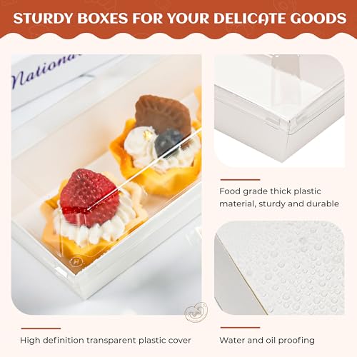 White Halloween Dessert Box 100 Pack - Bakery Gift Containers with Twine