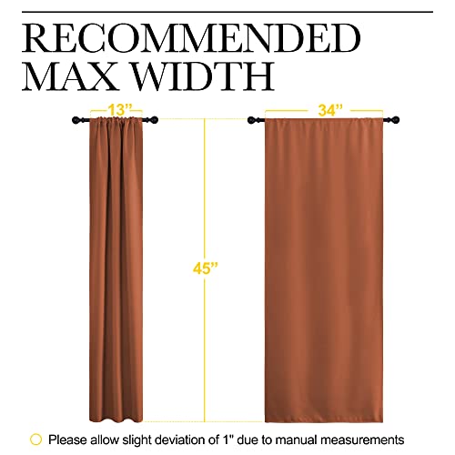 NICETOWN Thermal Insulated Blackout Curtains - Burnt Orange, 34x45, 2-Pack