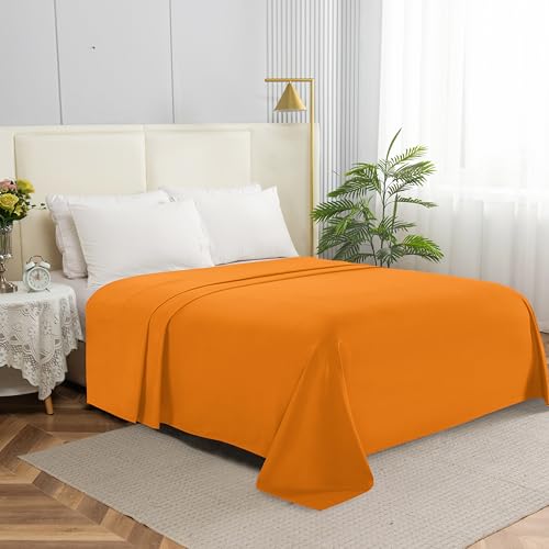 Elegant Comfort California King Flat Sheet - 1500 Thread Count, Orange