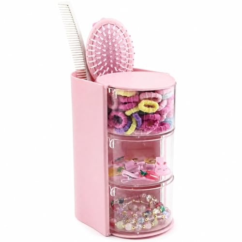 All-in-One Hair Accessories Organizer with Rotating Brush Holder