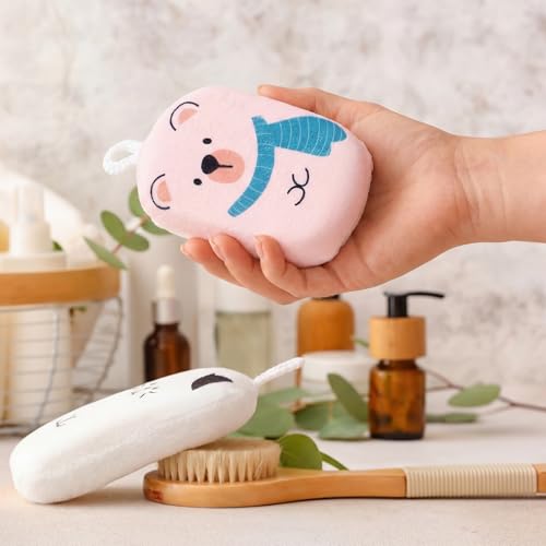 Ferrochef 3-Pack Bath Loofah Sponge Animal Pattern Soft Body Scrubber