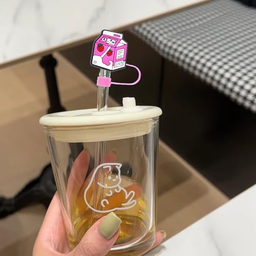 ZOSTLAND 8pcs Hot Pink Silicone Straw Cover Caps for Tumblers