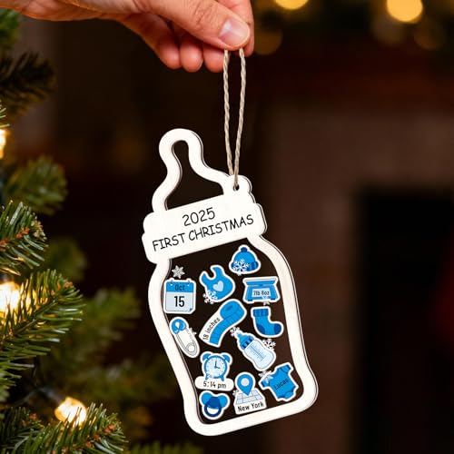 Yewfold Personalized Baby First Christmas Wooden Ornament 2025 Keepsake