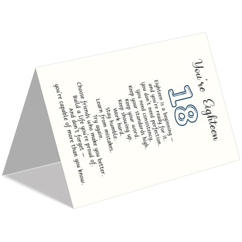 18th Birthday Card for Him or Her - Luxury Linen Cardstock (DA-048)