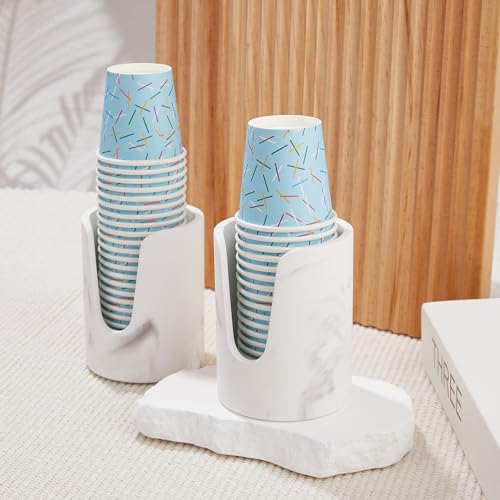 Amviner Diatomaceous Earth Bathroom Cup Dispenser for Disposable Cups