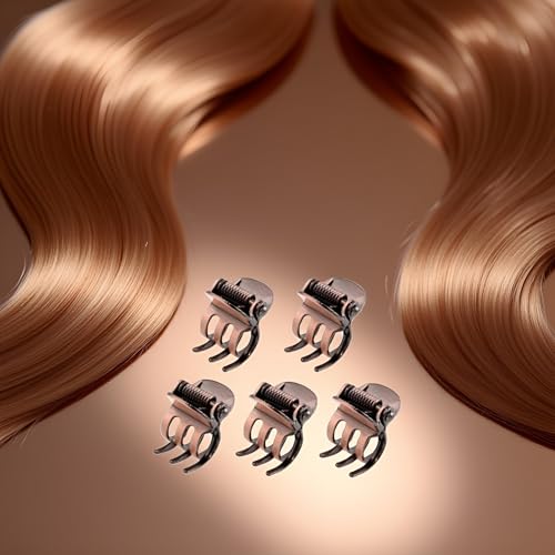 Mozff Mini Metal Hair Claw Clips - 5 Pcs Bronze Side Bangs Hairpins