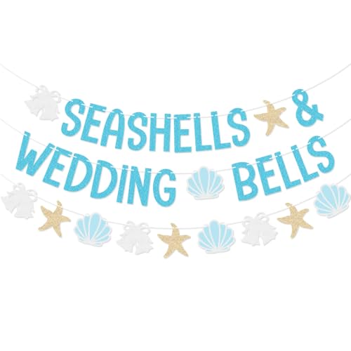 Seashells & Wedding Bells Banner Garland for Coastal Bachelorette Party