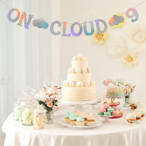 Holographic On Cloud 9 Birthday Decorations for Girls