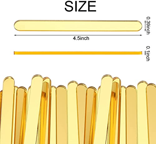 50PCS Gold Acrylic Popsicle Sticks Reusable Cake Pop Sticks for DIY Treats