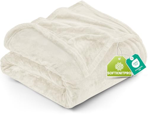 Utopia Bedding Ultra Soft Fleece Blanket - Twin Size (60x80), Linen
