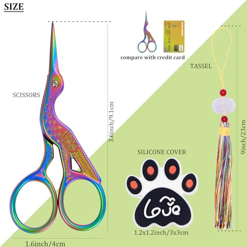 3.6" Stainless Steel Embroidery Scissors with Cover - DIY Crafting