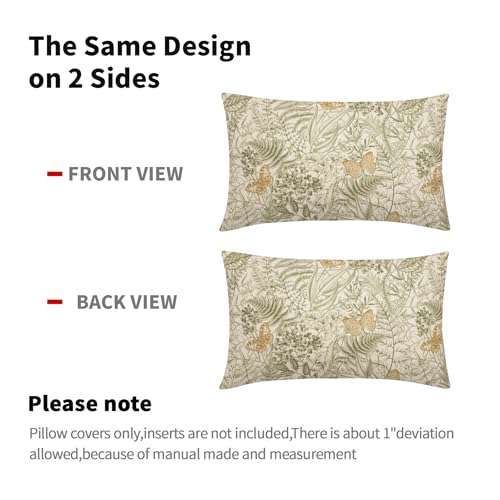 Aportt 12x20 Inch Botanical Leaf Lumbar Pillow Covers - Set of 2