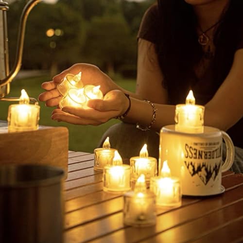 SupBri Flameless LED Tea Lights Candles Pack of 96 Drop Wax Shape