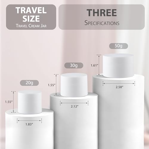 ZIZEMOJA 50g Travel Containers - Leak-Proof, Reusable Toiletry Jars