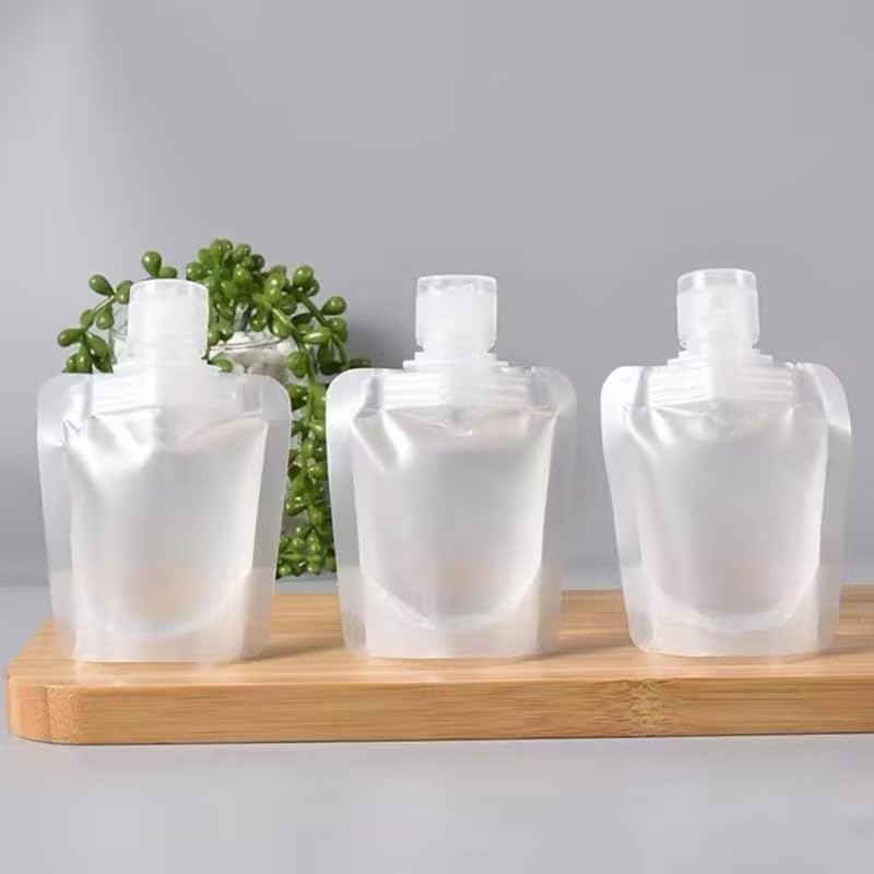 Tnyvm 10-Pack 30ml Travel Squeeze Pouches Leakproof Refillable Containers
