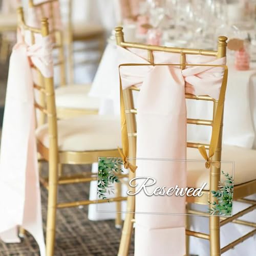 6-Pack Acrylic Reserved Seating Signs for Weddings - 10x4 Inches