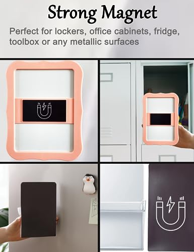 Magnetic Locker Mirror with Pen Holder Pink Accessory Kit