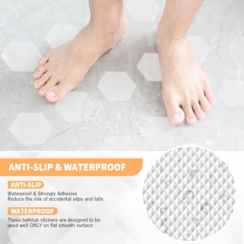 Non-Slip Bathtub Stickers - 24 Clear Adhesive Safety Decals