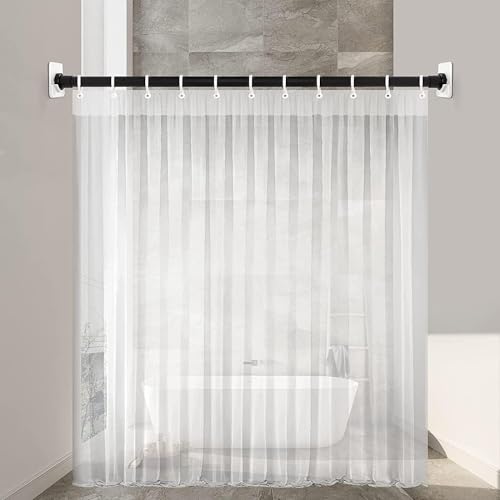 ICERO Shower Curtain Rod Holders - No Drill, Strong Adhesive, 2 Pack