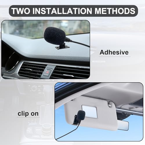 2.5mm Car Microphone Compatible with Pioneer Vehicle Stereo GPS DVD Enabled Head Unit,3m Cable