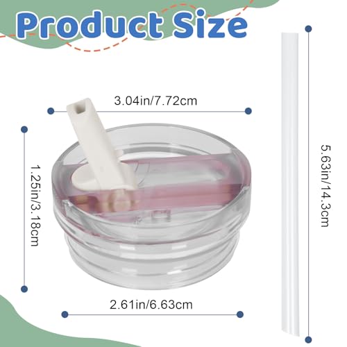 2 PACK 14 Oz Leak Splash Proof Lid, 14 Oz Tumbler Detachable Flip Straw Lid Replacement Accessories, Reusable Spill Proof Screw on Flip Straw Tumbler Cover (Black, Rose Quartz)