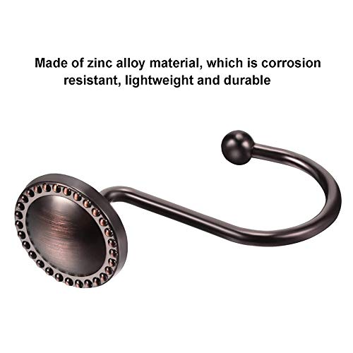 Oil Rubbed Bronze Shower Curtain Hooks - 12 Rustproof Metal Rings