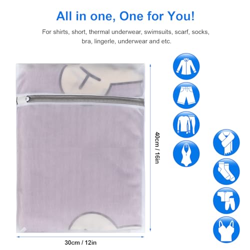 Wvzedm 6-Piece Mesh Laundry Bag Set, 12x16 Inch Wash Bags for Delicates