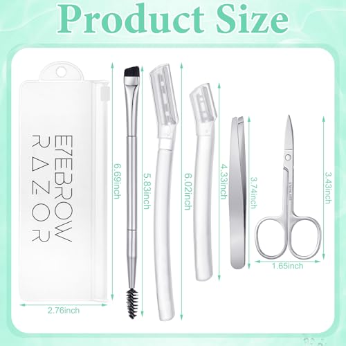 HairChrysm 6-in-1 Eyebrow Trimmer Kit with Face Razors and Scissors