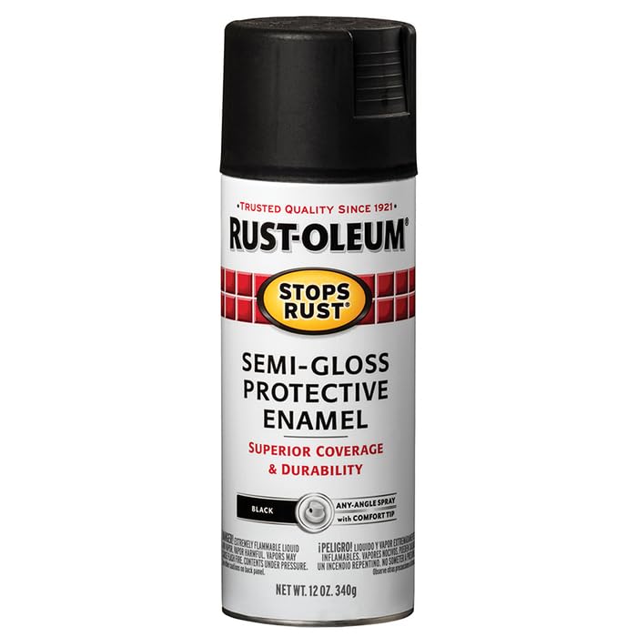 Rust-Oleum Stops Rust Protective Enamel Spray Paint, Semi-Gloss Black, 12oz (6-Pack)
