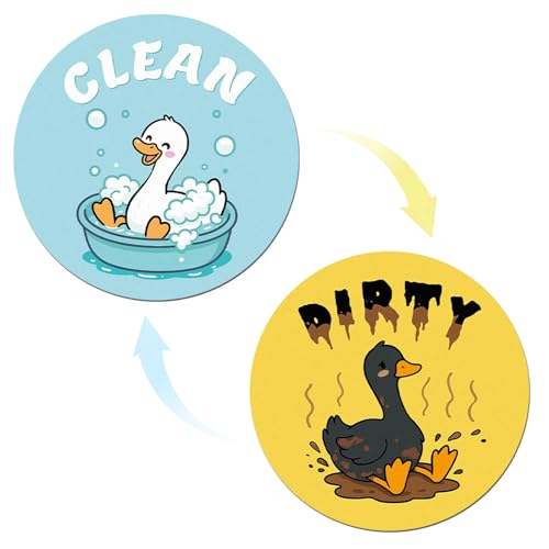 2-Pack White Goose Dishwasher Clean/Dirty Magnet Signs