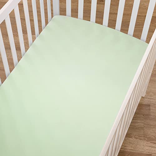 TL Care 100% Cotton Jersey Fitted Crib Sheet, Celery Green, 28x52