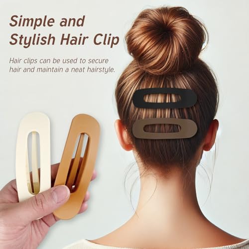 Jaasuee Large Flat Hair Claw Clips for Thick and Thin Hair - 4 Pack