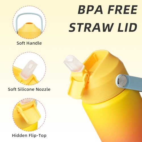 BJPKPK 12oz Insulated Stainless Steel Water Bottle with Straw Lid