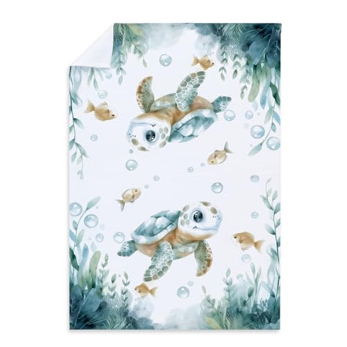 LCRBF Sea Turtle Coastal Ocean Hand Towels for Kids Bathroom 16x24 Inch