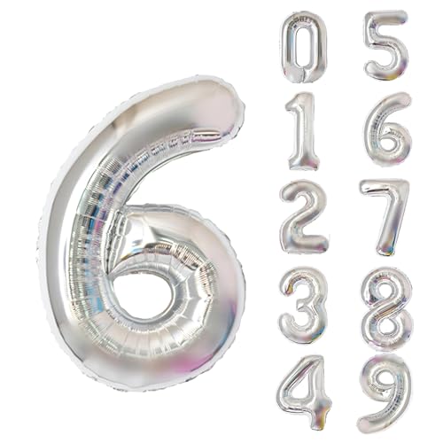 40 Inch Number 6 Foil Helium Balloon for Birthday Parties